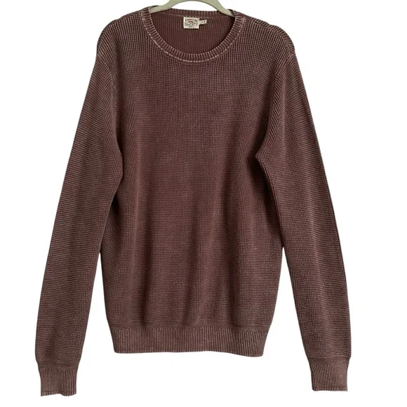 Faherty Sunwashed Plum Wine Crewneck Sweater Size Med